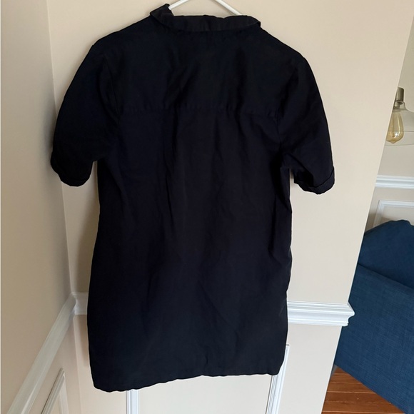 Who What Wear Sz Large Women’s Cotton Button Down Black Mini Short Sleeve Dress - Picture 6 of 8